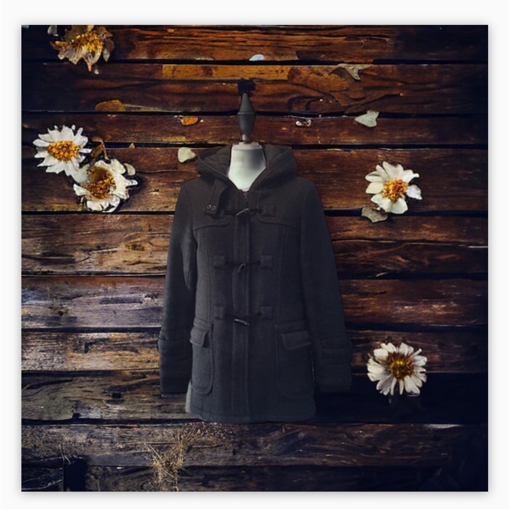 Joe Fresh Toggle Peacoat -NWOT- Grey -Gloverall SzXs 🍁🍂​​​​​ - Picture 7 of 16